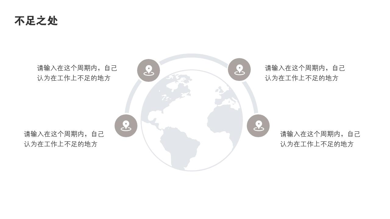 电脑办公个人工作汇报工作总结ppt模板-不足之处