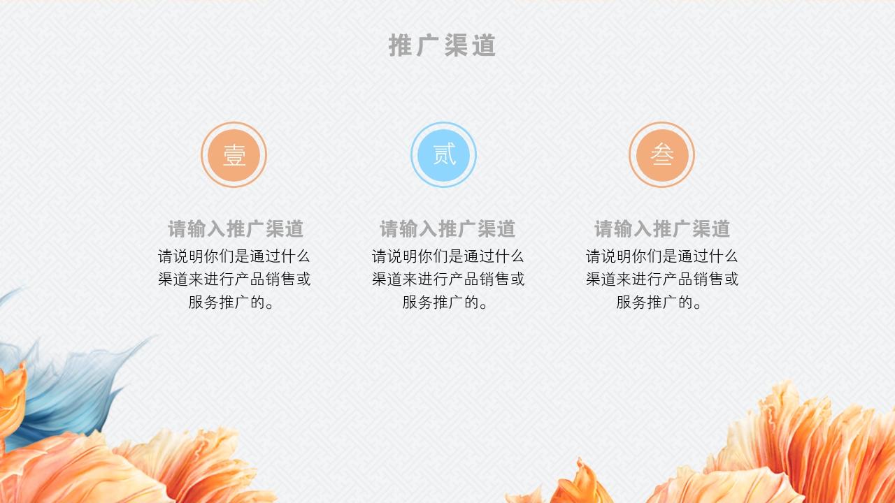 蓝黄中国风企业天使轮商业计划书模板-推广渠道
