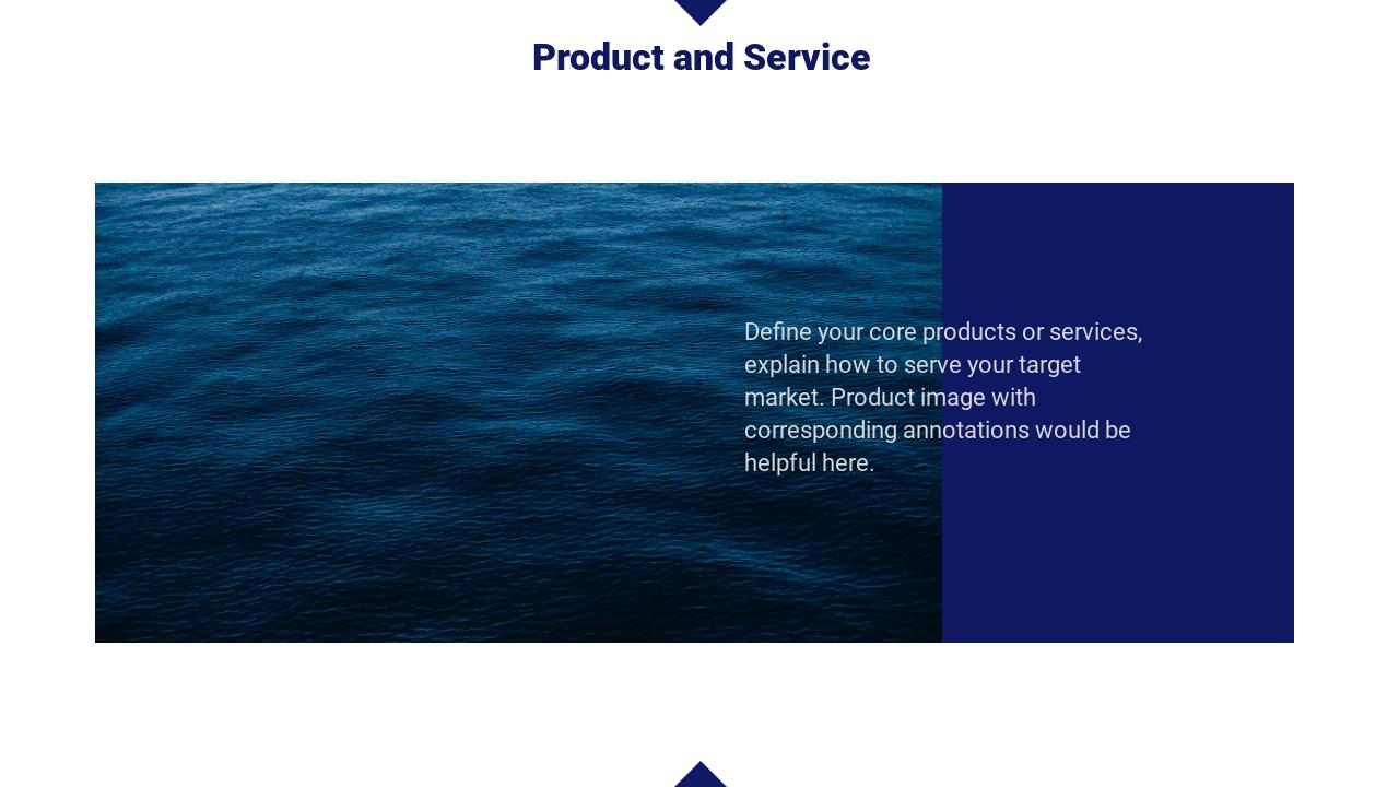 蓝色大气山脉商业计划书英文PPT模板-Product and Service
