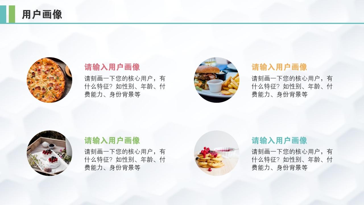 餐饮企业天使轮项目商业计划书模版-用户画像