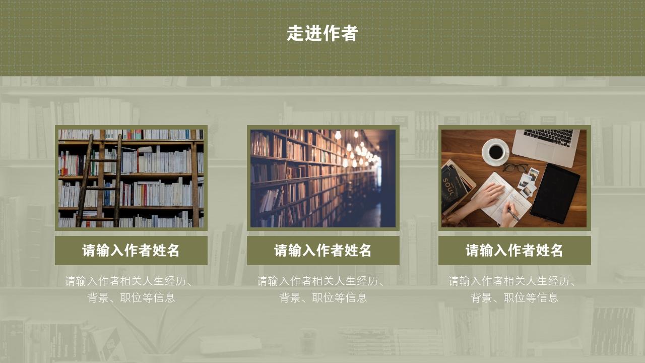 图书馆书籍阅读分享/读书报告-走进作者