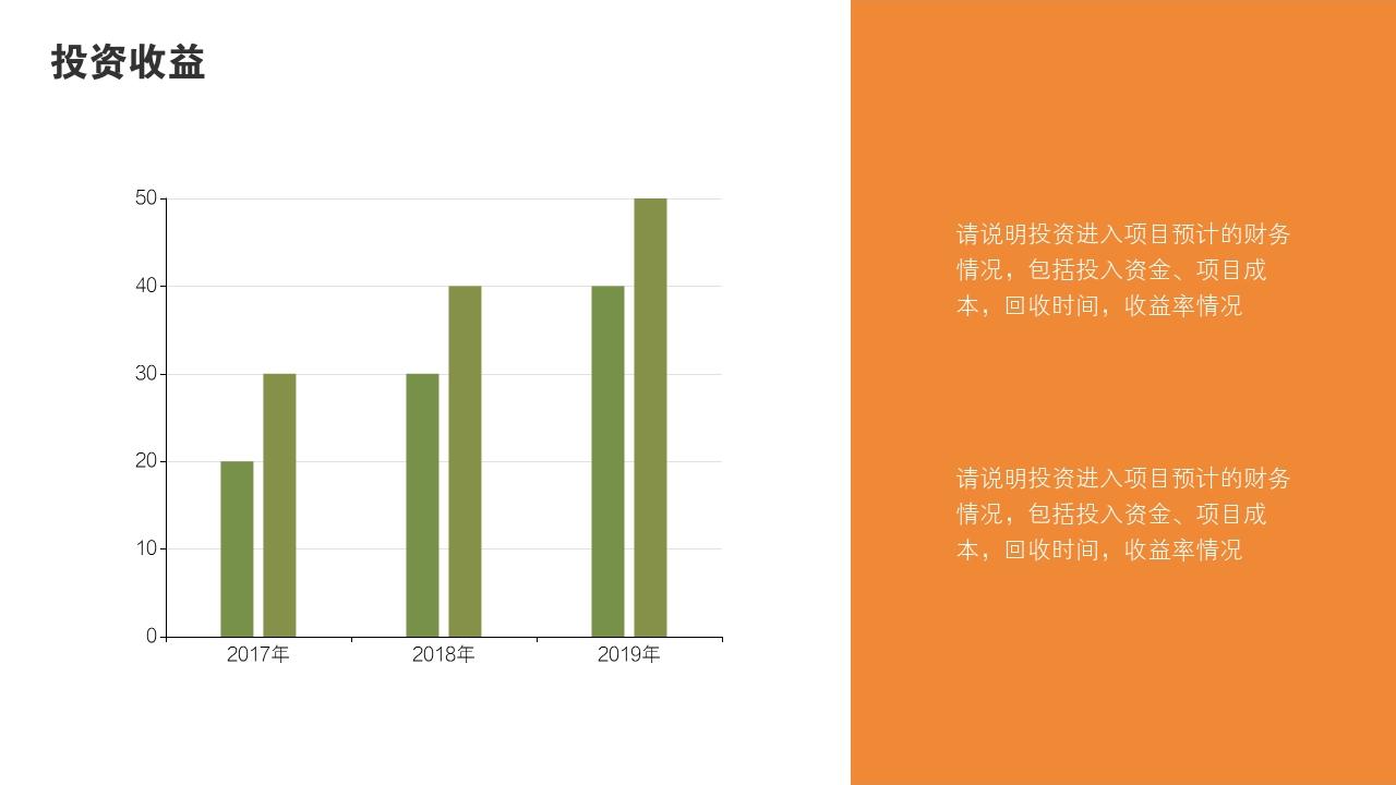 多彩缤纷项目可行性研究PPT模版-投资收益