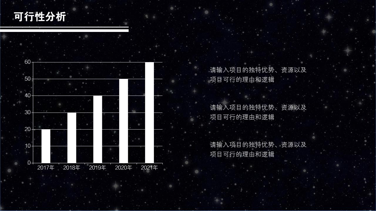 黑白星空项目可行性研究PPT模版-可行性分析